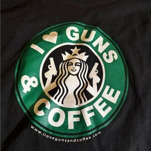 Black Graphic Tee with Green and White Design